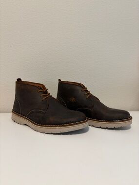 Clarks Men's Brown Leather Chukka Ankle Boots Lace Up Round Toe Size 10